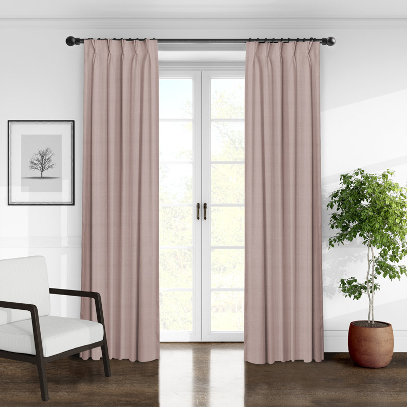 Paire de rideaux Elsie, L 20 po x L 108 po, Rose français