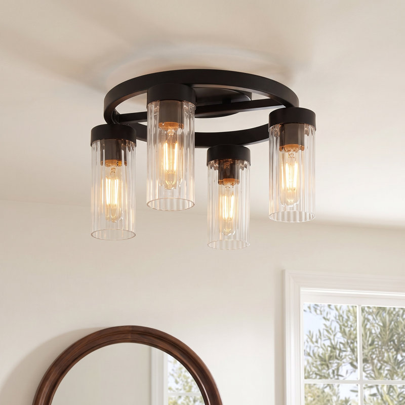 Dominique Glass Semi Flush Mount