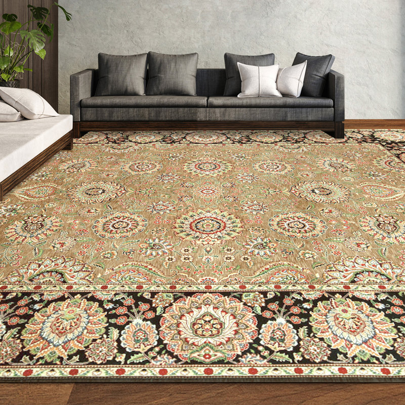 Tapis rectangulaire en laine noué à la main