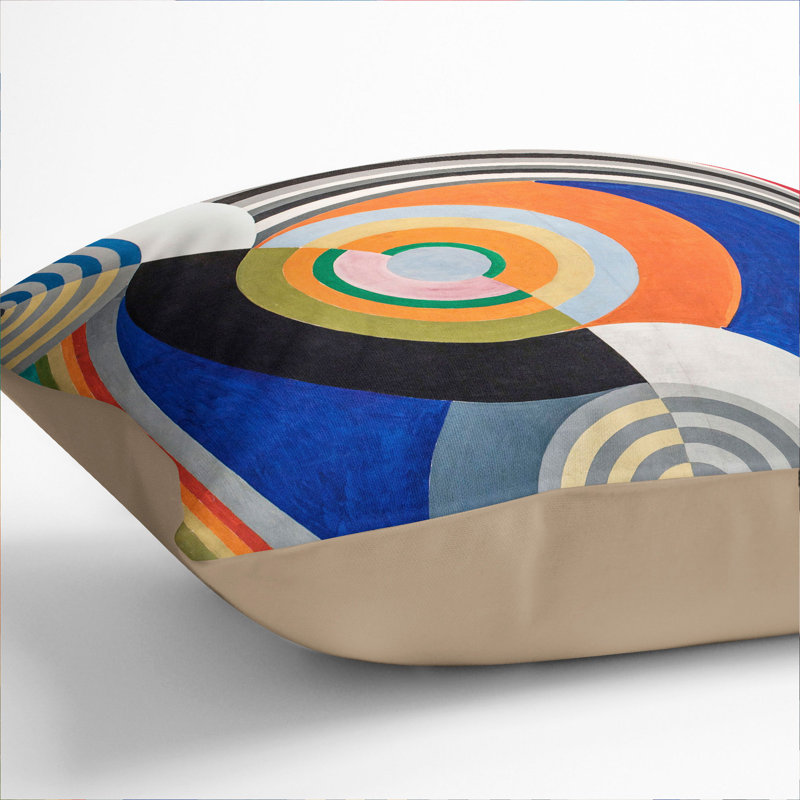 Geometric Square Cushion, Stone, 40cm H x 40cm W x 15cm D