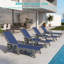 Ensemble de 2 chaises longues de piscine extérieure avec dossier réglable et roulettes-1200974425