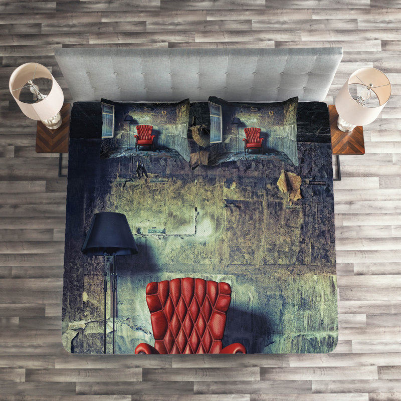 Rustic Polyester Coverlet, King Bedspread + 2 Shams