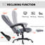 Fauteuil de bureau à 7 points de massage à vibration avec roues pivotantes, gris-357582883