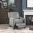 Modern Home Furniture Reclining Chair 1Pc Textured Fabric Upholstered Nailhead Trim Solid Wood Frame Self-Reclining Motion Chair-1620881114