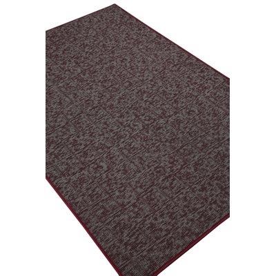 Tapis décoratif Elemental - imprimé géométrique vieilli bourgogne