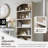 76" Tall Arched Bookcase, 5-Tier Large Arched Shelving Unit with Adjustable Shelves, Featuring Storage and Open Display Shelves-1152262650-1156675527-1150649861