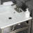 Kingston Brass Quadras 25-Inch Ceramic Console Sink with Stainless Steel Base and Shelf-49617815-49610617
