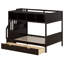 Lit superposé simple au dessus d'un lit double pour enfants-2100497742
