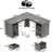 Detcho 60'' L Shaped Executive Desk with Drawers and Power Outlets-673389983