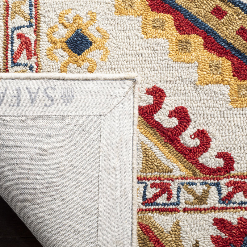 Vahakn Hand Tufted Wool Geometric Rug, Rectangle 3' x 5'