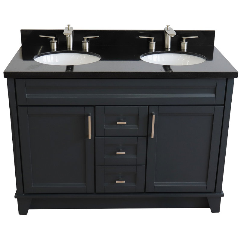 Ensemble de meuble-lavabo double 49 po Rosser, Noir galaxie