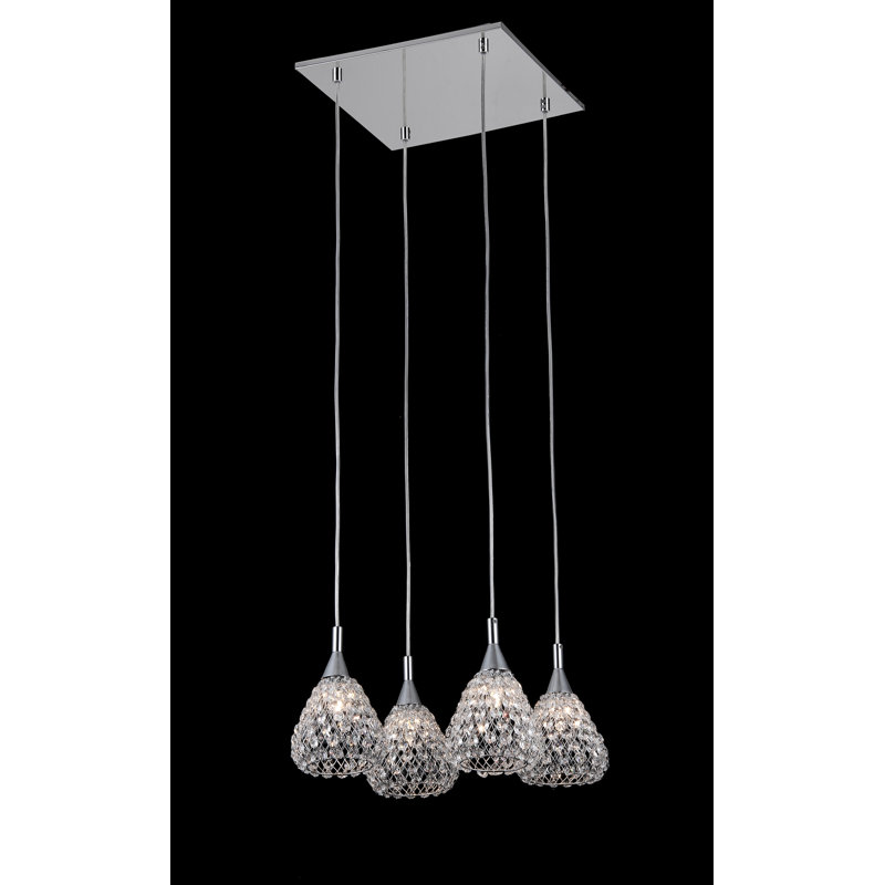 4 - Light Chrome Cluster Pendant, Chrome