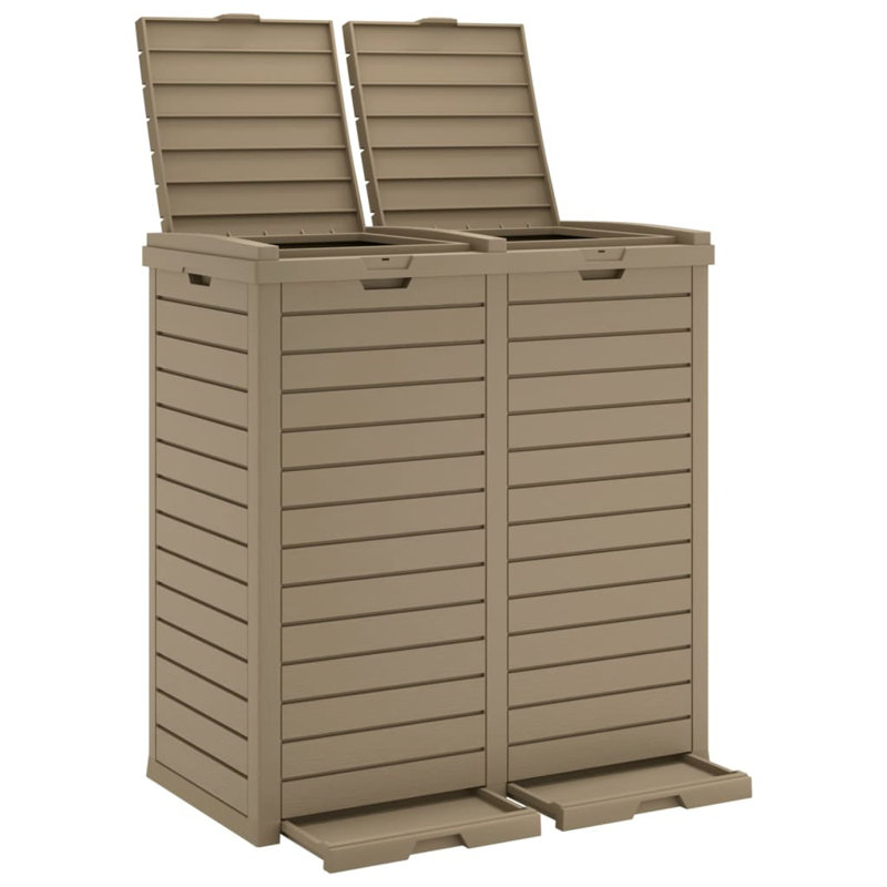 Poubelle en plastique 60,8 gallons, Brun clair