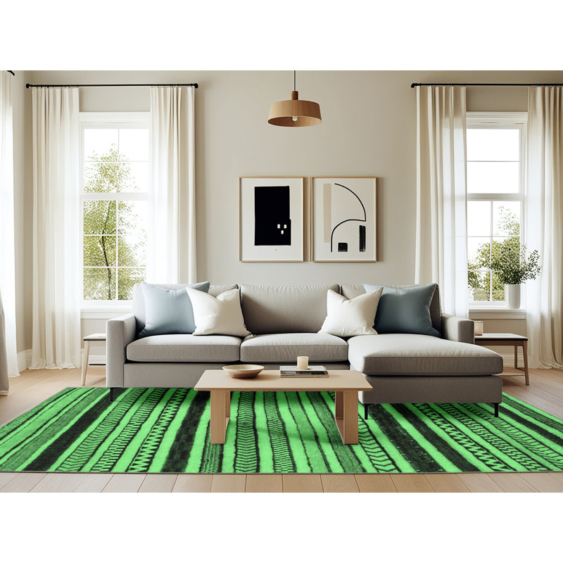 Kealsey Washable Geometric Indoor Rug, Rectangle 6' x 9'
