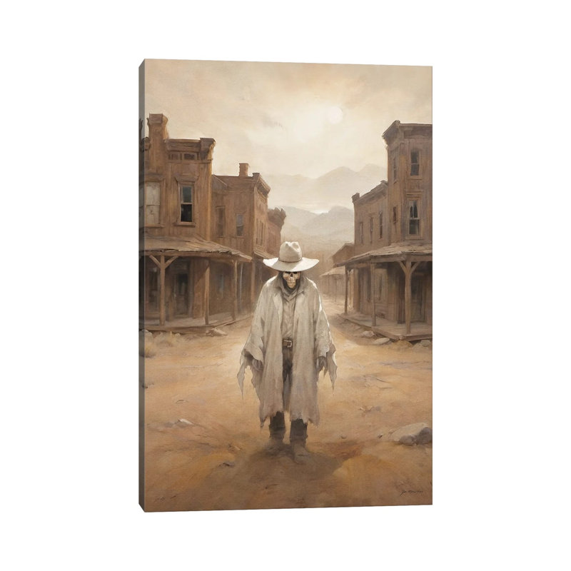 Ville fantôme - reproduction d'art sur toile tendue, 48 po x 32 po, Toile tendue avec châssis, Sans cadre