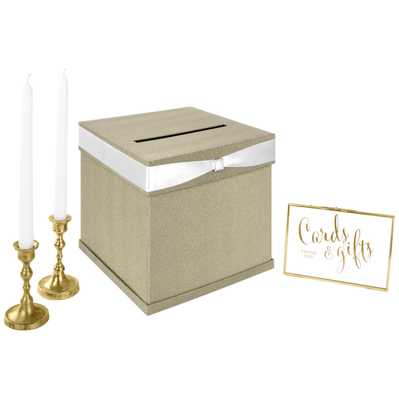 Boîte à cartes de mariage paillettes, Gris