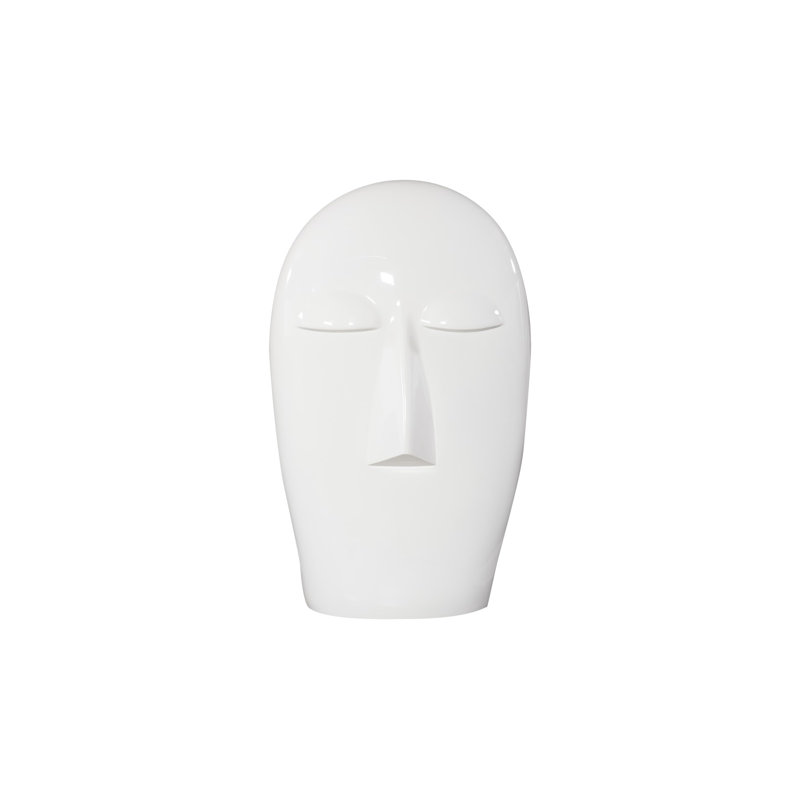 Sculpture visage émergent, gel, petit, H 52 po x l 34 po x P 21 po, Blanc