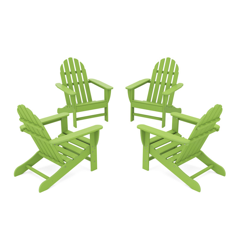 POLYWOOD Classic Adirondack Conversation Set, Lime