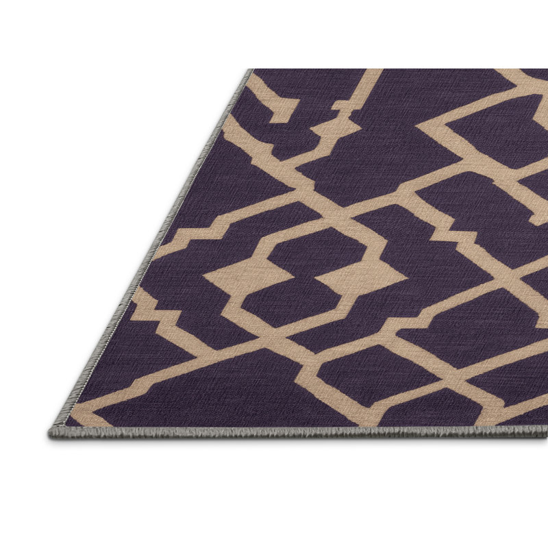 Tapis mauve lavable à la machine, Rectangulaire 2 pi x 3 pi