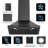 VIKIO 30" Wall mount Range Hood with 2 GU10 LED lights, 3-Speed, 900 CFM, Ultra-Quiet, Dishwasher-Safe Filters, Black, ETL Listed-115583890