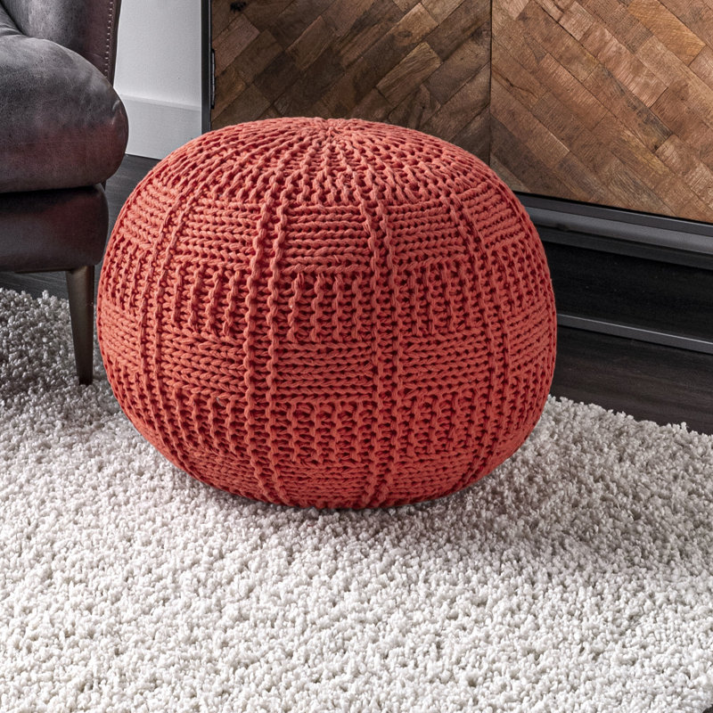 Pouf rond de 20 po de largeur, Rouge