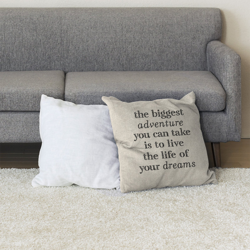 Coussin de sol, 36 po x 36 po, Blanc / Noir