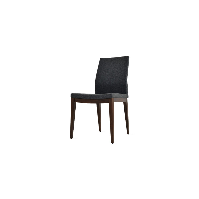 Goines 18'' H Dining Chair, Dark Gray Wool