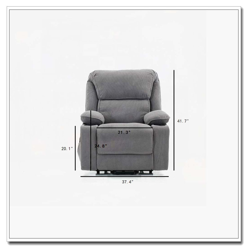 Fauteuil inclinable à télécommande chauffant et chauffant, Gris