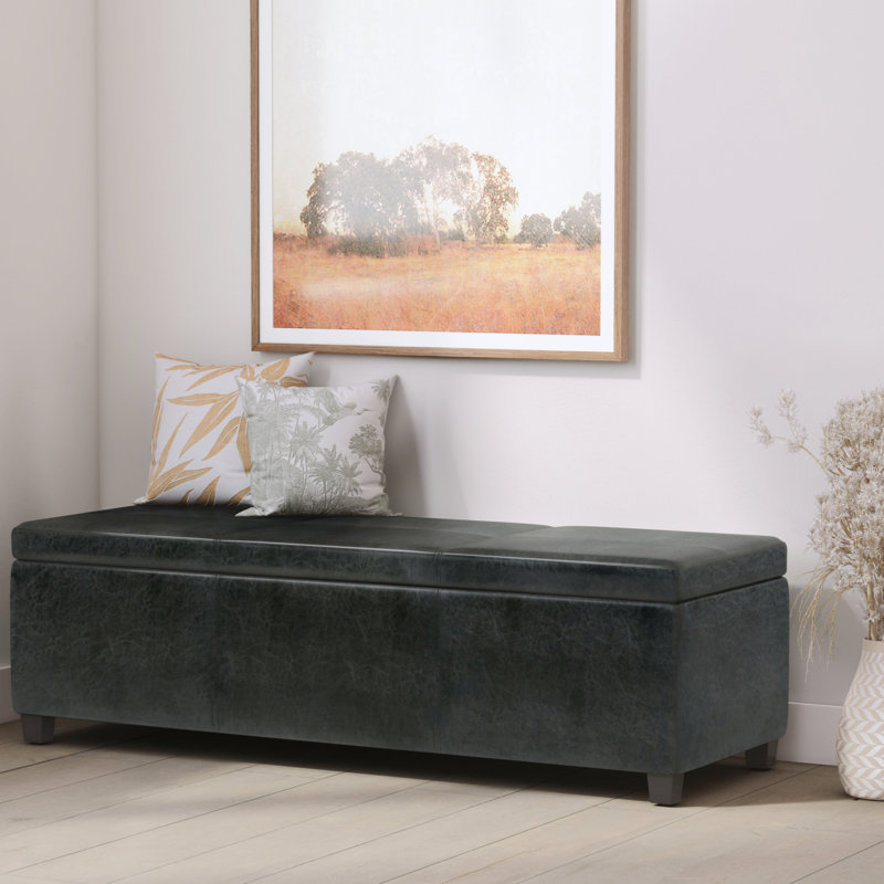 Très grand banc repose-pieds avec rangement, Noir, noir, noir, noir