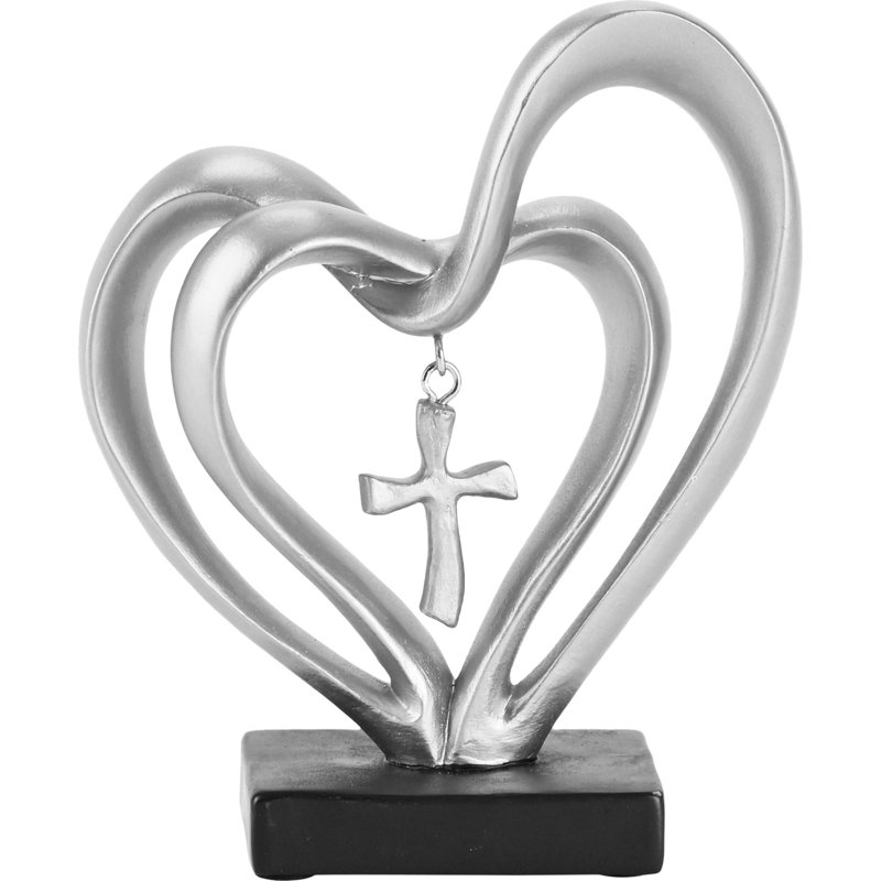 Figurine en forme de cœur entrelacé en argent 4,5, Argent