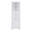 Armoire de salle de bain haute en coin avec portes, organisateurs triangulaires et rangement avec 3 tiroirs et tablettes réglables, armoire de toilette pour la salle de bain-899576719