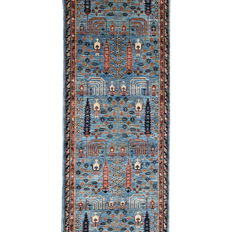 New Turkmen Afghan One-of-a-Kind Runner 2'10" X 8' Area Rug