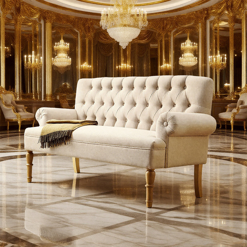 Canapé pour causeuse pour salon dans une boîte Para Sala, lin, Beige
