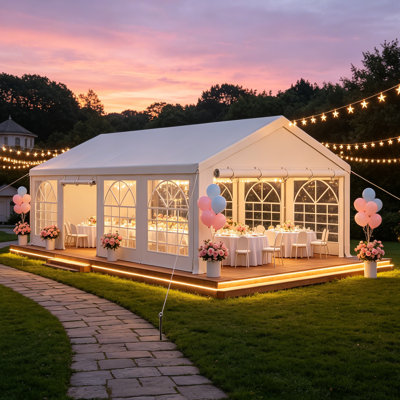 Edrosie Inc 20x30FT Heavy‑Duty Outdoor Party  Tent with Removable PVC Sidewalls & 2 Storage Bags