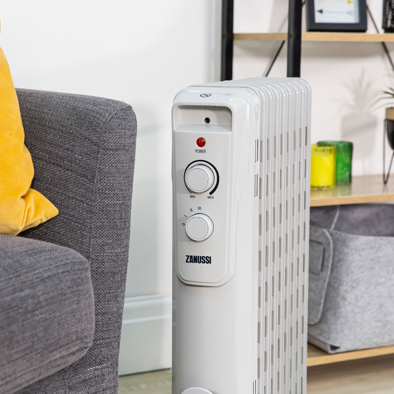 Zanussi Electric Compact Space Heater with Adjustable Thermostat, White
