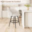 Ensemble de 4 tabourets de bar pivotants à 360 ° avec dossier rembourrés de chaises de salle à manger en tricot de polyester noir à hauteur de comptoir Structure en métal robuste Repose-pieds confortable Mobilier de îlot de cuisine moderne