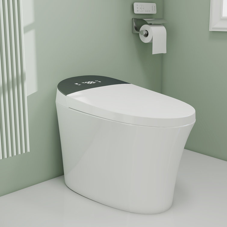 Smart Toilet Bidet with Tank, Heated Seat, Warm Wash, Auto Flush, Filtering TECH, Modern Elongated One Piece Bidet Toilets for Bathrooms, Standard