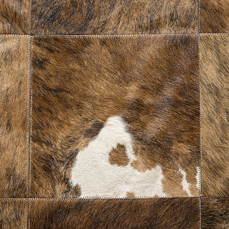 Icarus Cowhide Geometric Area Rug, Rectangle 5' x 8'
