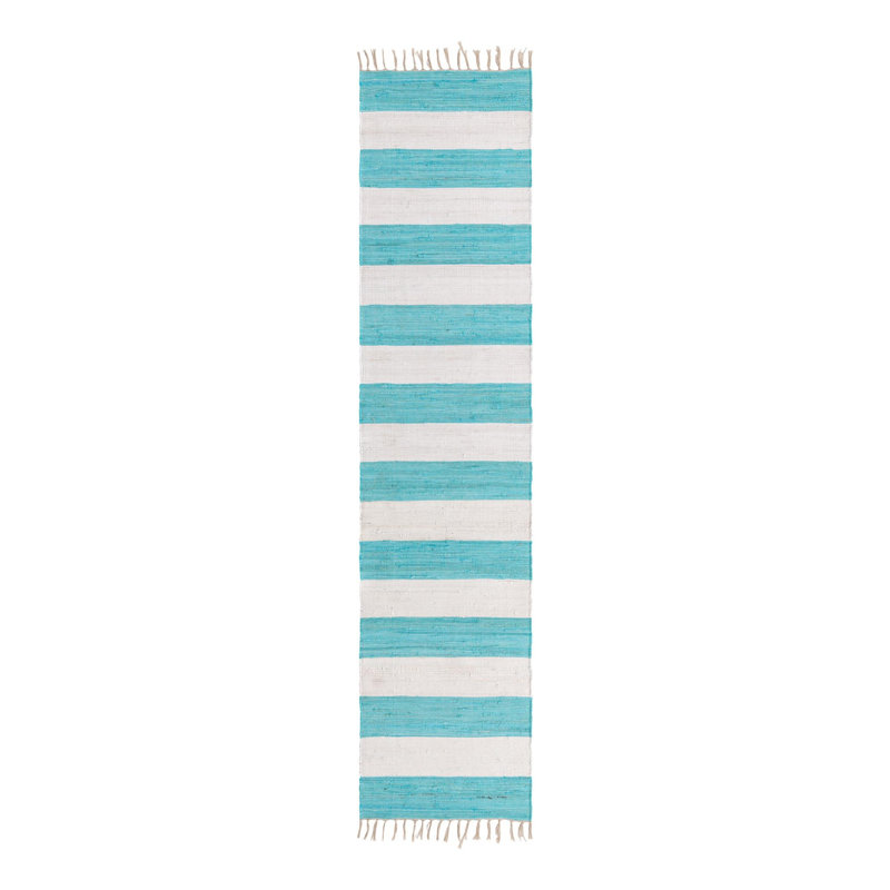 Abitha Cotton Striped Indoor Rug, Runner 2'7" x 12'