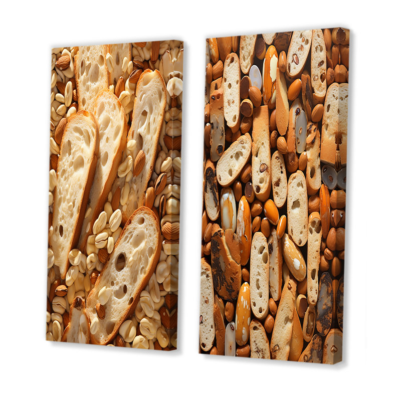 Freshly Bake Biscotti Boulevard - Desserts, ensemble d'art mural sur toile, 2 pièces, Toile tendue, H 28 po x l 25 po