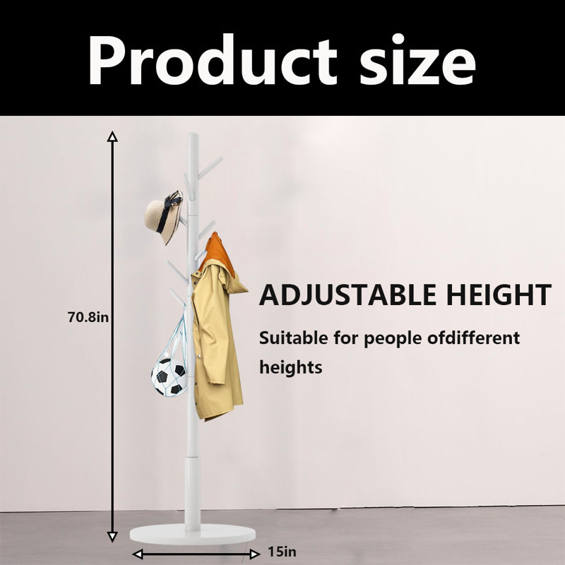 Coat Rack Freestanding, White