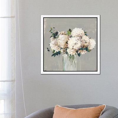 White Hydrangea by Allison Pearce - Wrapped Canvas Painting