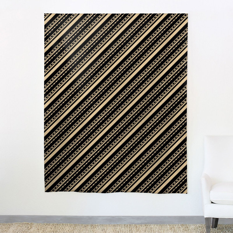 Tissu Ndop, Noir / jaune