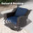 4-Piece PE Wicker Outdoor Swivel Chairs and Ottomans with Blue Cushions-626315137