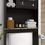 Armoire de rangement moderne en bois pour la maison et la salle de bain - Espresso