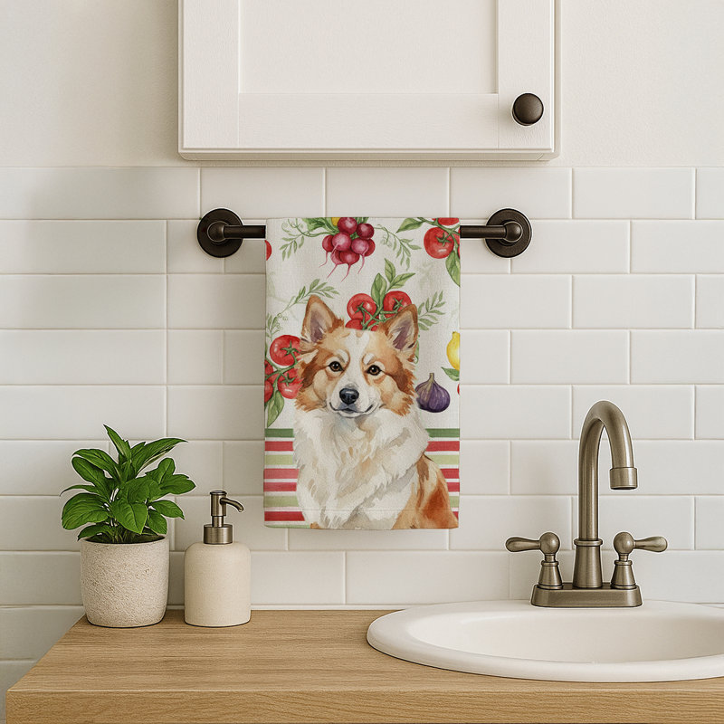 Serviette de cuisine brun clair pour chien, Tan Icelandic Sheepdog