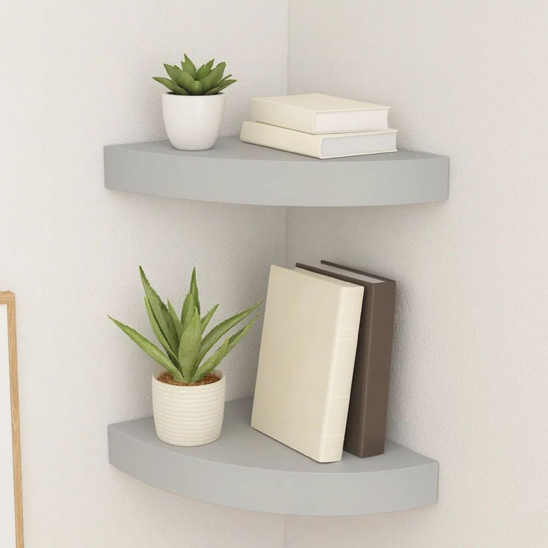 Ensemble de 2 tablettes murales Phoebs, Gris