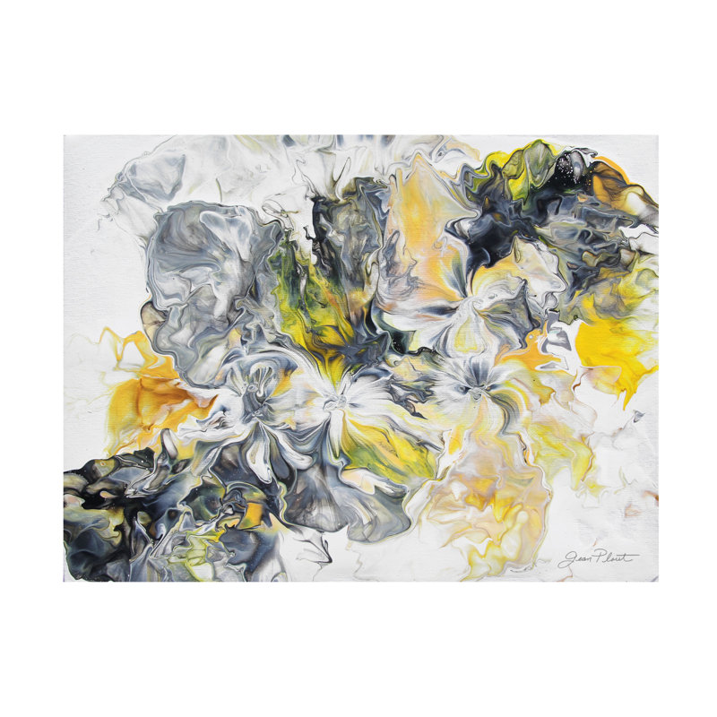 Art abstrait sur toile Jean Plout, H 14 po x l 19 po x P 2 po