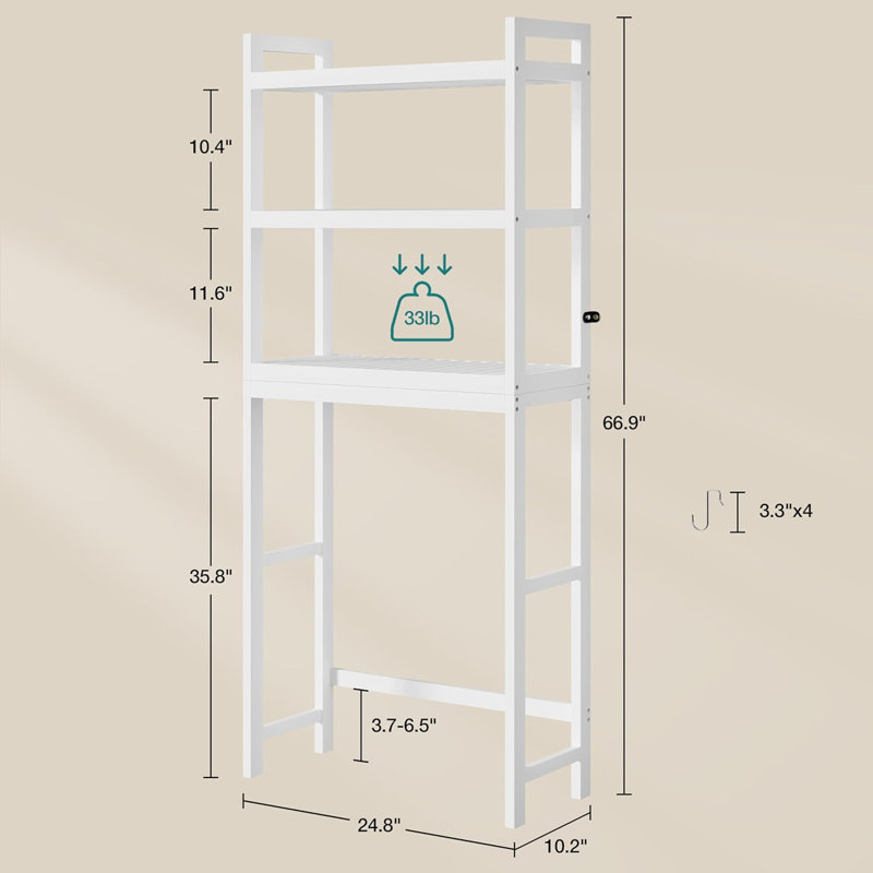 Rangement au-dessus de la toilette, Blanc
