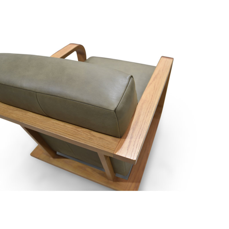 Eckersley Lounge Chair Olive Leather, Green